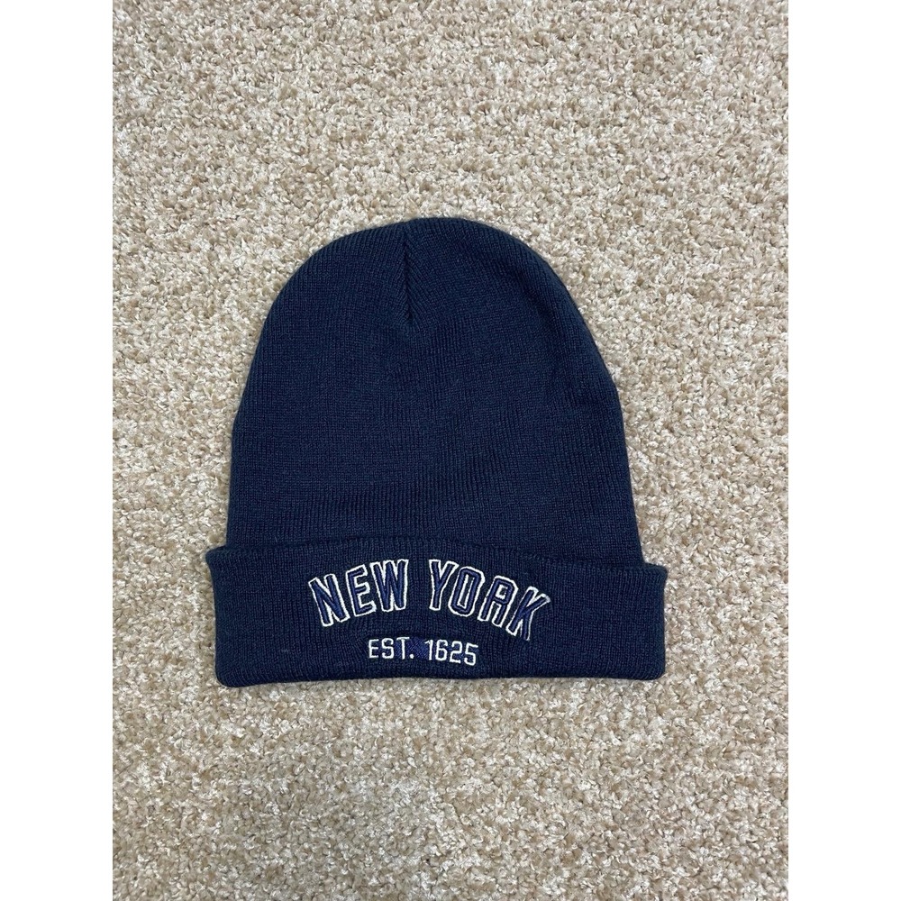 New York established 1625‎ black cuff winter hat embroidered